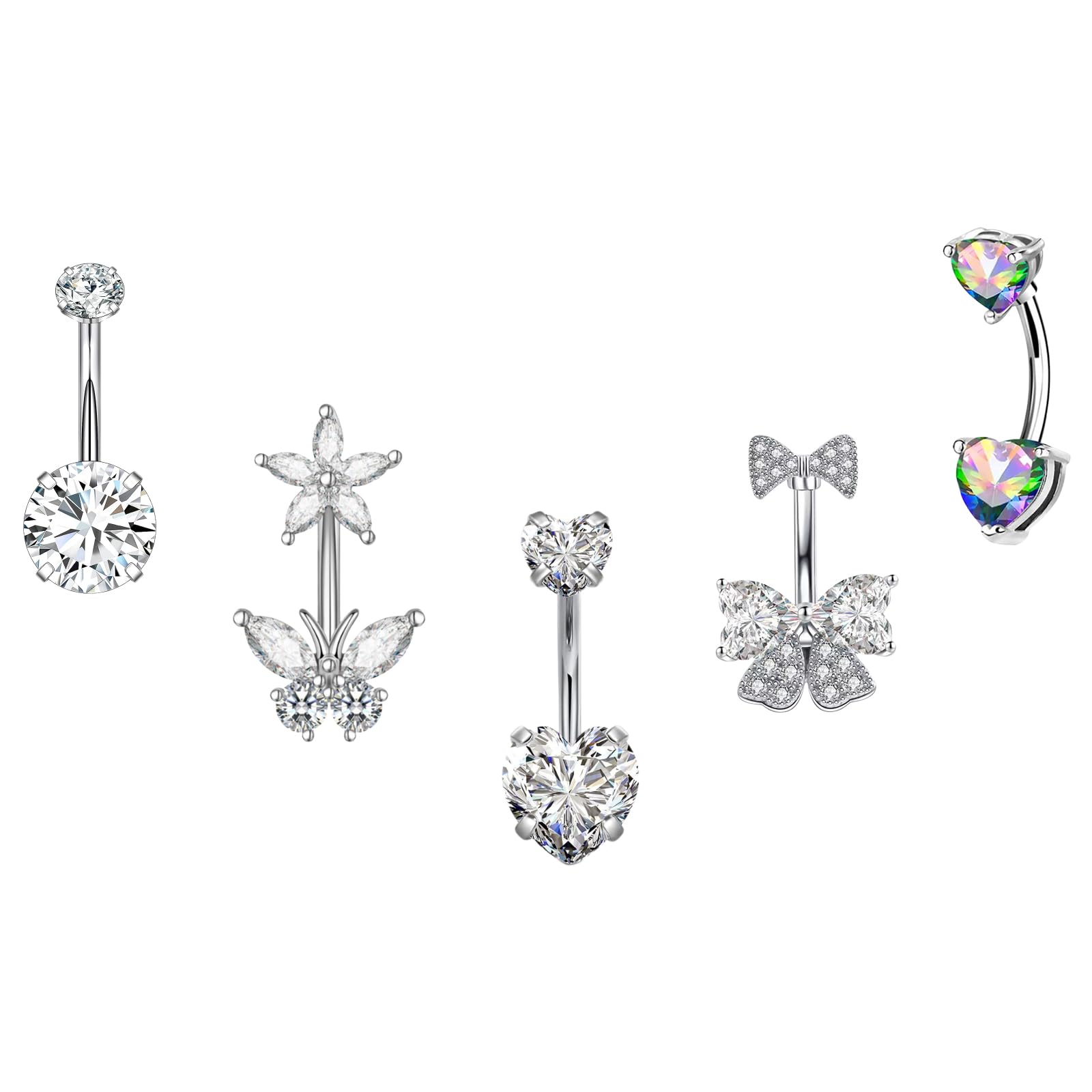 Amazon.co.jp: へそピアス 14G ステンレス 可愛い セクシー: 蝶 ちょう